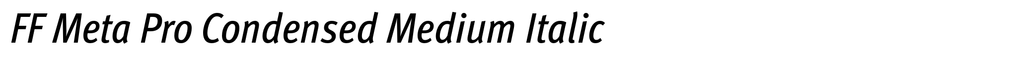 FF Meta Pro Condensed Medium Italic image